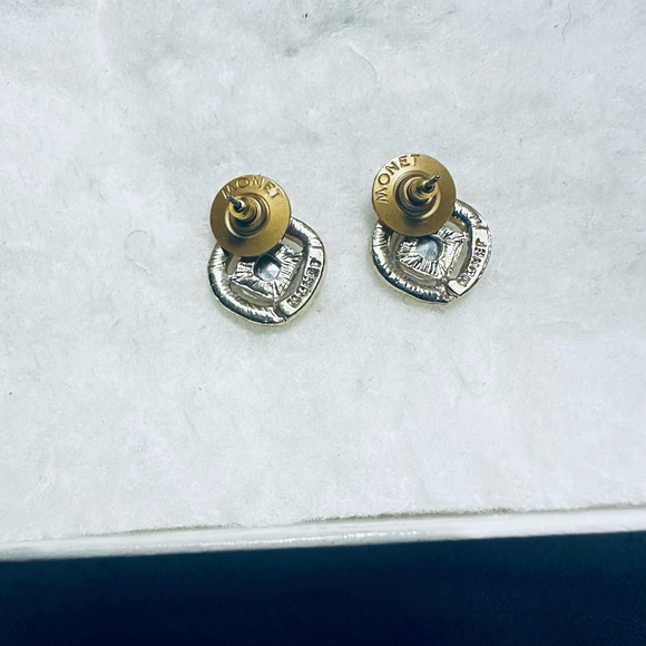 Monet Gold and Black Crystal Earrings - Picture 4 of 4